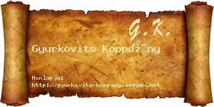 Gyurkovits Koppány névjegykártya